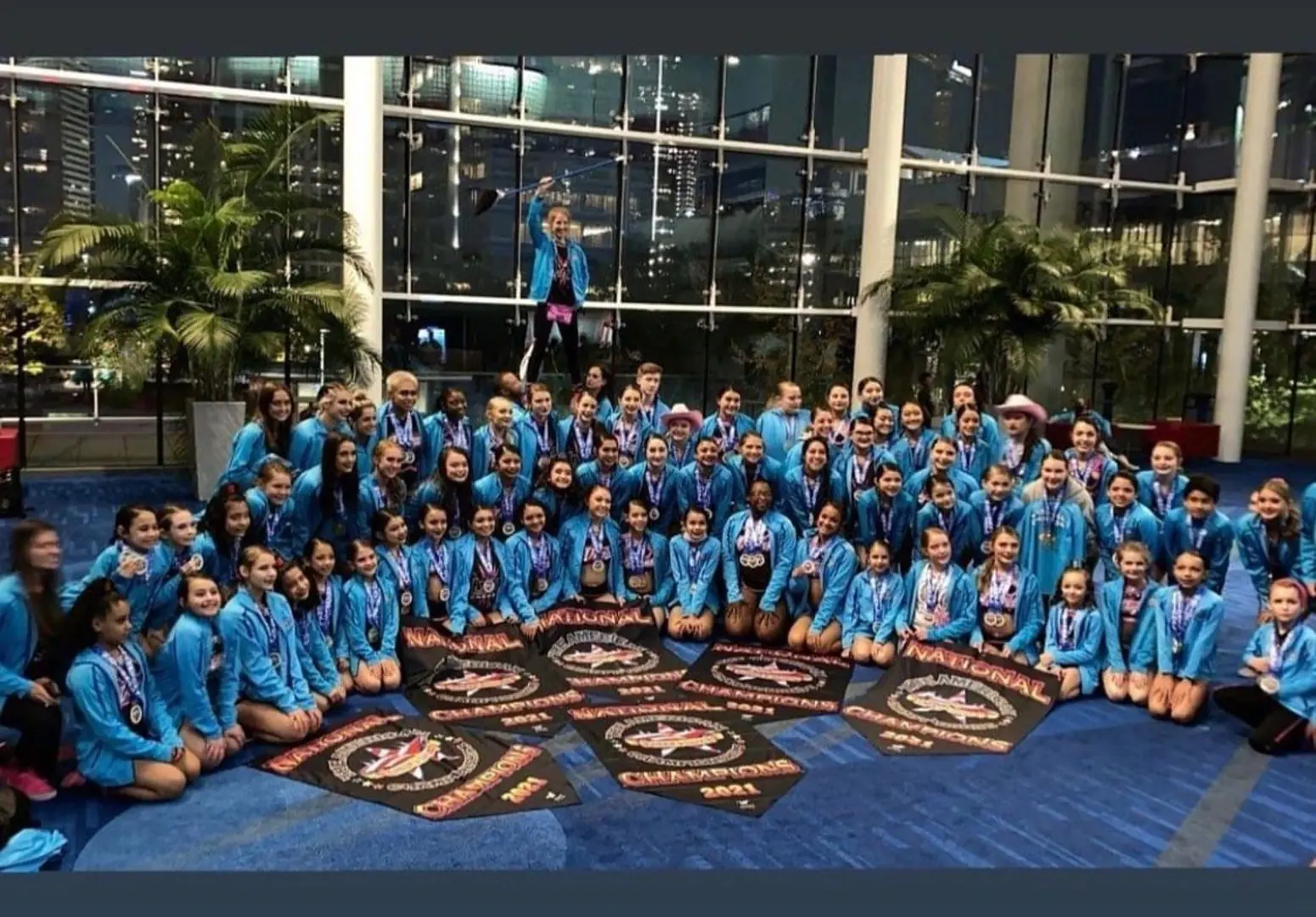 Las Vegas All Stars cheerleading team celebrating NCA National Championship victory